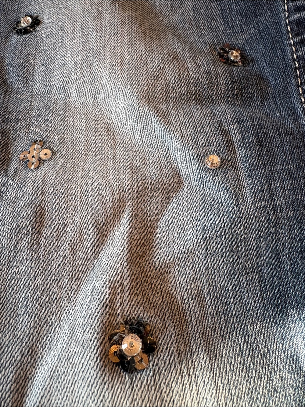 Miss Me Jeans Size 26 Signature Skinny Embellished Rhinestone Sequin Y2K Denim - Picture 3 of 8